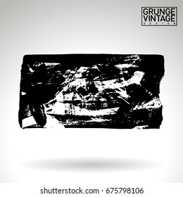Black brush stroke and texture. Grunge vector abstract hand - painted element. Underline and border design.