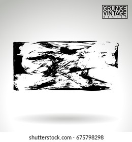 Black brush stroke and texture. Grunge vector abstract hand - painted element. Underline and border design.