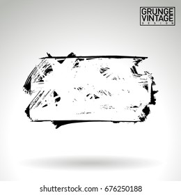 Black brush stroke and texture. Grunge vector abstract hand - painted element. Underline and border design.