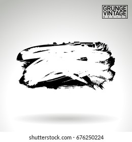 Black brush stroke and texture. Grunge vector abstract hand - painted element. Underline and border design.
