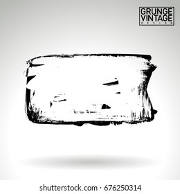 Black brush stroke and texture. Grunge vector abstract hand - painted element. Underline and border design.