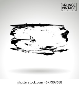 Black brush stroke and texture. Grunge vector abstract hand - painted element. Underline and border design.
