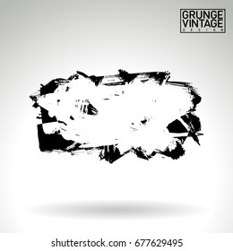 Black brush stroke and texture. Grunge vector abstract hand - painted element. Underline and border design.