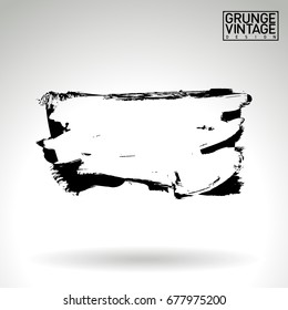 Black brush stroke and texture. Grunge vector abstract hand - painted element. Underline and border design.