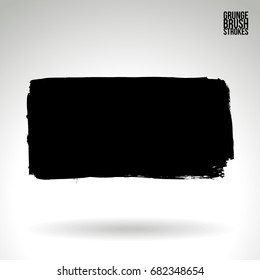 Pincel negro y textura. Grunge vectorial abstracto de la mano - elemento pintado. Diseño de subrayado y borde.