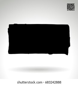Black brush stroke and texture. Grunge vector abstract hand - painted element. Underline and border design.