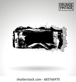 Black brush stroke and texture. Grunge vector abstract hand - painted element. Underline and border design.