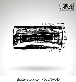 Black brush stroke and texture. Grunge vector abstract hand - painted element. Underline and border design.