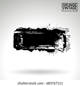 Black brush stroke and texture. Grunge vector abstract hand - painted element. Underline and border design.