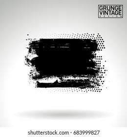 Black brush stroke and texture. Grunge vector abstract hand - painted element. Underline and border design.