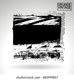 Black brush stroke and texture. Grunge vector abstract hand - painted element. Underline and border design.
