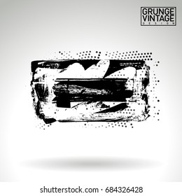 Black brush stroke and texture. Grunge vector abstract hand - painted element. Underline and border design.