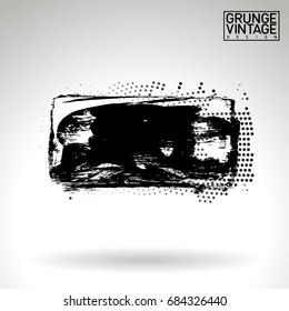 Black brush stroke and texture. Grunge vector abstract hand - painted element. Underline and border design.