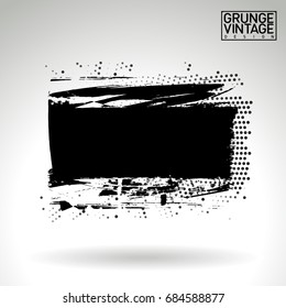 Black brush stroke and texture. Grunge vector abstract hand - painted element. Underline and border design.