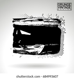 Black brush stroke and texture. Grunge vector abstract hand - painted element. Underline and border design.