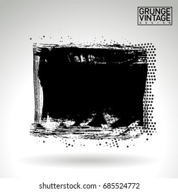 Black brush stroke and texture. Grunge vector abstract hand - painted element. Underline and border design.