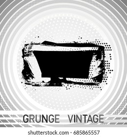 Black brush stroke and texture. Grunge vector abstract hand - painted element. Underline and border design.