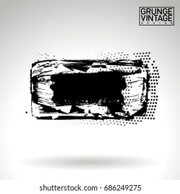 Black brush stroke and texture. Grunge vector abstract hand - painted element. Underline and border design.