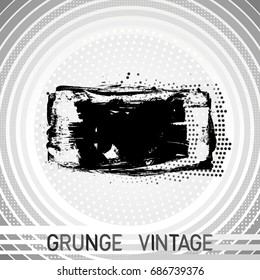 Black brush stroke and texture. Grunge vector abstract hand - painted element. Underline and border design.
