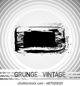 Black brush stroke and texture. Grunge vector abstract hand - painted element. Underline and border design.
