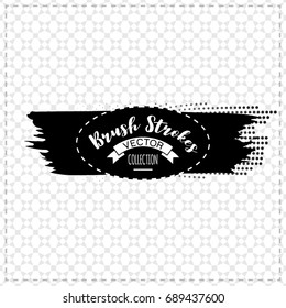 Black brush stroke and texture. Grunge vector abstract hand - painted element. Underline and border design.