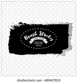Black brush stroke and texture. Grunge vector abstract hand - painted element. Underline and border design.