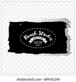 Black brush stroke and texture. Grunge vector abstract hand - painted element. Underline and border design.