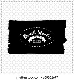 Black brush stroke and texture. Grunge vector abstract hand - painted element. Underline and border design.