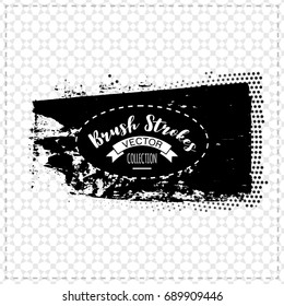 Black brush stroke and texture. Grunge vector abstract hand - painted element. Underline and border design.