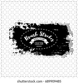 Black brush stroke and texture. Grunge vector abstract hand - painted element. Underline and border design.