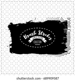 Black brush stroke and texture. Grunge vector abstract hand - painted element. Underline and border design.