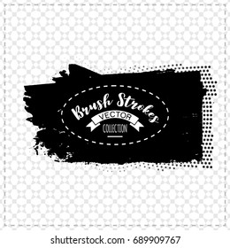 Black brush stroke and texture. Grunge vector abstract hand - painted element. Underline and border design.