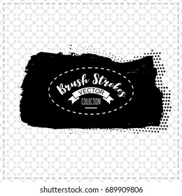 Black brush stroke and texture. Grunge vector abstract hand - painted element. Underline and border design.