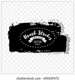 Black brush stroke and texture. Grunge vector abstract hand - painted element. Underline and border design.