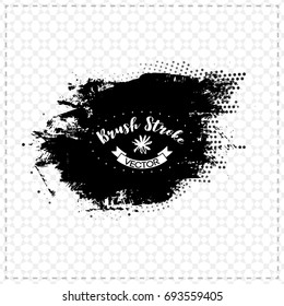 Black brush stroke and texture. Grunge vector abstract hand - painted element. Underline and border design.