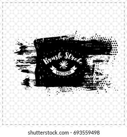 Black brush stroke and texture. Grunge vector abstract hand - painted element. Underline and border design.