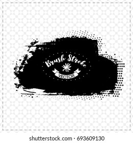 Black brush stroke and texture. Grunge vector abstract hand - painted element. Underline and border design.