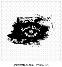 Black brush stroke and texture. Grunge vector abstract hand - painted element. Underline and border design.