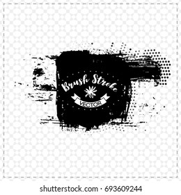 Black brush stroke and texture. Grunge vector abstract hand - painted element. Underline and border design.