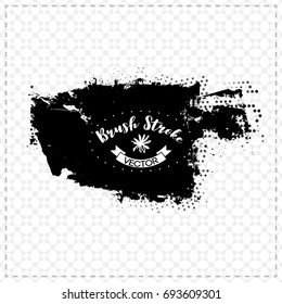 Black brush stroke and texture. Grunge vector abstract hand - painted element. Underline and border design.