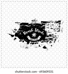 Black brush stroke and texture. Grunge vector abstract hand - painted element. Underline and border design.