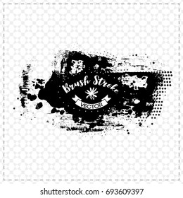 Black brush stroke and texture. Grunge vector abstract hand - painted element. Underline and border design.