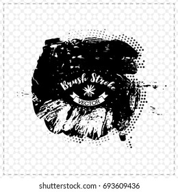 Black brush stroke and texture. Grunge vector abstract hand - painted element. Underline and border design.