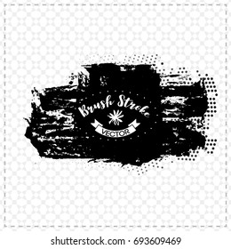 Black brush stroke and texture. Grunge vector abstract hand - painted element. Underline and border design.