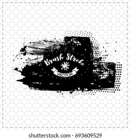 Black brush stroke and texture. Grunge vector abstract hand - painted element. Underline and border design.