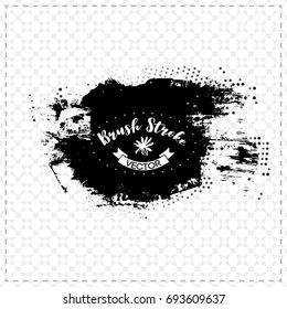 Black brush stroke and texture. Grunge vector abstract hand - painted element. Underline and border design.