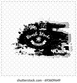 Black brush stroke and texture. Grunge vector abstract hand - painted element. Underline and border design.
