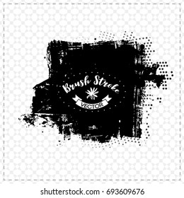 Black brush stroke and texture. Grunge vector abstract hand - painted element. Underline and border design.