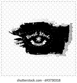Black brush stroke and texture. Grunge vector abstract hand - painted element. Underline and border design.