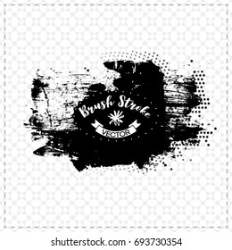 Black brush stroke and texture. Grunge vector abstract hand - painted element. Underline and border design.